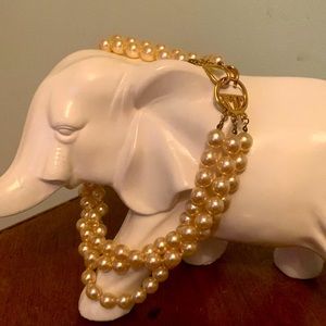 Kenneth Jay Lane triple strand faux pearl necklace